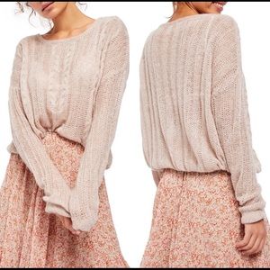 Free People pink dusty rose knit sweater
